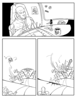 1boy 1girl artist:scorndude castle comic drink monochrome samus_aran scorn scorn_guy super_mario // 3054x3847 // 2.1MB