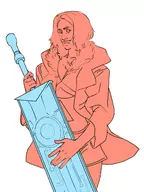 colored cosplay drawfag self_portrait sword transistor // 1000x1331 // 383KB