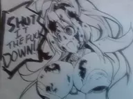 blood dialogue hyperdimension_neptunia monochrome yandere yellow_heart // 2048x1536 // 263KB