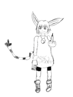 artist:unknown catgirl dark_cloud middle_finger tail xiao // 2990x3999 // 989KB