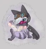 artist:piopoi cape cat colored cum femdom goggles monster_hunter palico penis sketch slapping tsukino // 1836x1980 // 601KB
