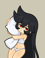 artist:2x ashley hugging looking_at_viewer navel panties pillow tank_top tummy warioware // 527x681 // 125KB