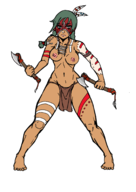 1girl artist:unknown axe body_paint breasts face_paint native_american soulcalibur talim tan topless weapon // 1476x2085 // 649KB