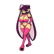 1girl artist:iggy_bomb callie huge_breasts latex splatoon // 1000x1000 // 278KB