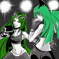 boxing crossover darkstalkers kid_icarus morrigan_aensland palutena // 1075x1075 // 199KB