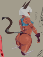 1girl artist:unknown ass breasts colored huge_ass ms._fortune panties skullgirls tail // 3024x4033 // 1.8MB