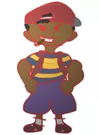 1boy black black_hair cigar colored dark_skin earthbound hat mother_(series) muscles ness short_hair smoking // 360x490 // 20KB