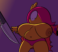 1girl anthology_of_the_killer areolae artist:unknown bb breasts chubby fat huge_breasts knife navel nipples panties tummy weapon // 663x589 // 48KB