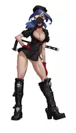 boots cleavage colored high_heel_boots skullgirls valentine // 579x1000 // 143KB