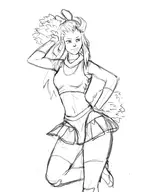 1girl bravely_default cheerleader edea_lee midriff pom-poms // 750x1000 // 100KB