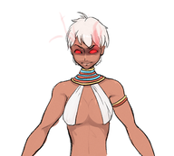 1girl artist:34no404 black cleavage colored dark_skin elena street_fighter // 500x450 // 112KB