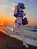 1girl artist:unknown beach kantai_collection swimsuit z1 // 1000x1328 // 359KB