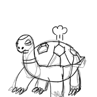 artist:bad-draw monochrome monster pokemon sketch torkoal // 1000x1000 // 253KB