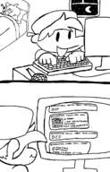 1boy 1girl 4chan artist:bonitanon boyfriend computer friday_night_funkin' girlfriend meta sleeping text // 768x1200 // 69KB