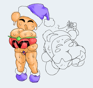 2girls artist:grey bikini genderbend huge_breasts kirby_(series) poppy_bros._jr. rule_63 sweat waddle_dee // 528x498 // 63KB