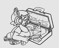 1girl 4chan briefcase headphones inkling lineart parody splatoon the_simpsons weapon // 807x651 // 183KB
