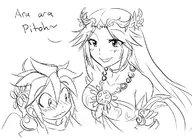 ara_ara artist:matsu-sensei blush kid_icarus palutena pit // 1181x864 // 337KB