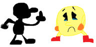 2boys artist:unknown crying middle_finger mr._game_&_watch pac-man pac-man_(series) // 879x437 // 21KB