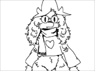 1boy anthro artist:unknown crotch fluffy furry garyc.me hat horns looking_at_viewer monochrome ralsei scarf sketch sweater // 800x600 // 7.6KB