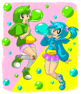 artist:kiwi bob bub bubble_bobble bubbles colored personification // 600x700 // 284KB