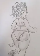 1girl artist:kujalla ass final_fantasy final_fantasy_xiv money nanamo_ul_namo shortstack traditional_medium underwear // 1749x2449 // 1.3MB