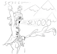 1girl artist:unknown cum futanari kyouko_kasodani penis screaming touhou // 1500x1420 // 334KB