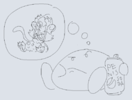 1boy 1girl artist:grey clawroline drinking fat furry kirby kirby_(series) kirby_and_the_forgotten_land pepsi soda // 824x626 // 15KB