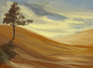 background cloud colored hill landscape tree // 1050x770 // 1.1MB