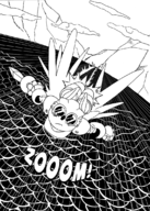 1boy armor artist:tsuchihara flying goggles lineart rocket_knight rocket_knight_adventures rocket_pack sparkster sword text water weapon // 800x1120 // 202KB