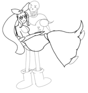1boy 1girl artist:unknown omori papyrus princess_carry sweetheart undertale wip // 598x632 // 106KB