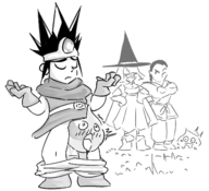 1girl 2boys artist:chrisfantasy bottomless dragon_quest fighter hero_(dragon_quest_iii) mage sex slime // 496x452 // 103KB