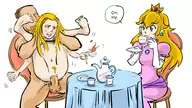 anal artist:bishopbb breasts casual colored flat_chest peach princess_peach pubic_hair pussy sex super_mario tea tea_party text // 2000x1125 // 467KB