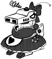 1girl animate_inanimate artist:unknown coffee coffee_maker eyelashes greyscale machine maid_dress maid_outfit monochrome not_vidya oc robot robot_girl sketch // 493x559 // 38KB