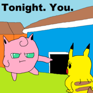 angry artist:unknown claude_plays_pokemon jigglypuff looking_at_partner pikachu pointing text // 600x600 // 7.6KB