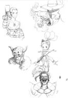 black_mage final_fantasy final_fantasy_iii final_fantasy_tactics final_fantasy_vi goffard_gaffgarion kefka kefka_palazzo mustadio_bunansa onion_knight // 961x1383 // 298KB