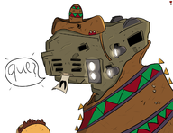 ! colored food halo hat hrunting_yggdrasil_mark_ix_mantis noolman sombrero spanish speech_bubble taco text // 1300x1000 // 396KB