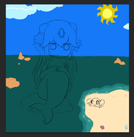 2girls beach colored crab giga_mermaid mermaid ocean shantae shantae_(series) sun wayforward wip // 667x678 // 100KB