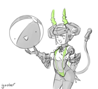 1girl artist:jpegged beach_ball bikini dia sling_bikini world_flipper // 962x872 // 317KB