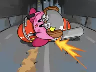 2boys akira artist:unknown crossover kirby kirby_(series) wheelie // 800x600 // 51KB