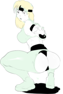 1girl artist:rider ass mortal_kombat panties sonya_blade squat torn_clothes wardrobe_malfunction // 431x640 // 78KB