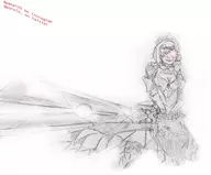 1girl artist:panain0 genshin_impact noelle sword // 2416x1995 // 1.8MB