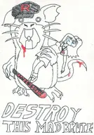 1girl artist:unknown blood pokemon raticate traditional_medium // 712x1024 // 172KB