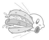 1boy artist:sumtrsh burger eating kirby kirby_(series) // 425x350 // 49KB