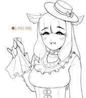 1girl artist:unknown catgirl final_fantasy hat lineart miqo'te victorian_dress // 762x862 // 223KB