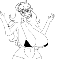 1girl artist:unknown bikini edit hex_maniac huge_breasts pokemon template // 400x400 // 17KB