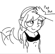 artist:boneyt corrin corrin_(female) fire_emblem fire_emblem_fates headpat tail_wagging // 623x611 // 84KB