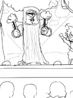 costume exdeath final_fantasy final_fantasy_v lineart monochrome parody tree // 600x800 // 177KB