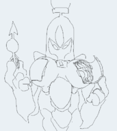 1girl armor artist:grey breasts falinks personification pokemon shield spear // 644x724 // 14KB