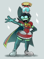 1girl black_hair colored crown earrings elbow_gloves fawful genderbend glasses gloves mario_&_luigi personification rule_63 super_crown super_mario thigh_highs // 1184x1580 // 1.0MB