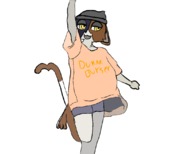 1girl anthro artist:unknown colored fortnite furry meow_skulls pose raised_leg t-shirt // 1102x886 // 140KB